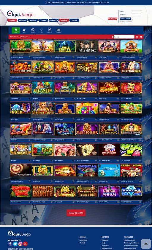 Máquinas tragamonedas, slots e tragaperras de AquiJuego